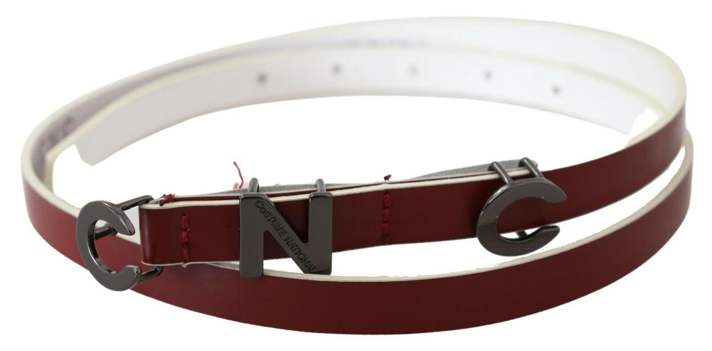 Costume National Chic Maroon Leather Fashion Belt