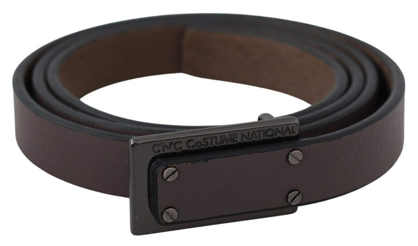 Costume National Elegant Brown Leather Fashion Belt