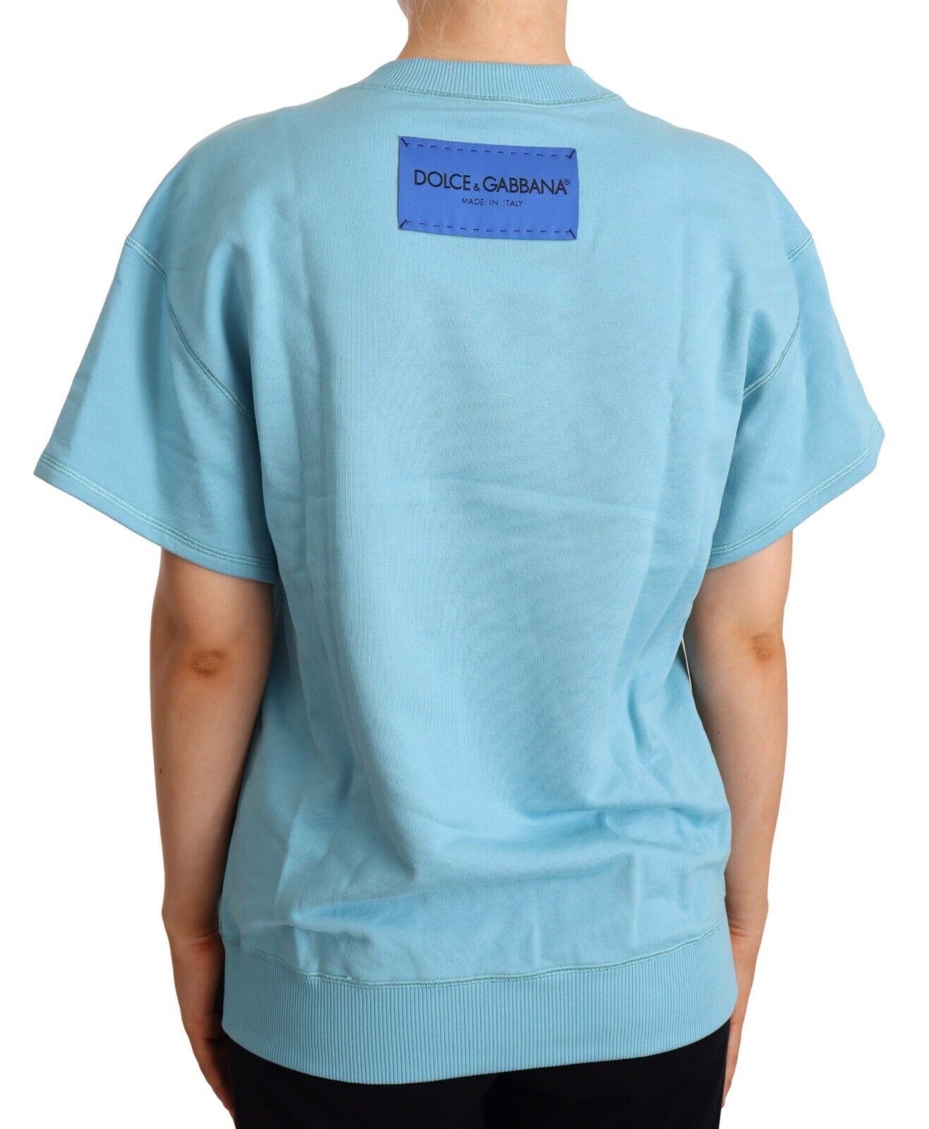 Dolce & Gabbana Elegant Blue Crew Neck Cotton Top