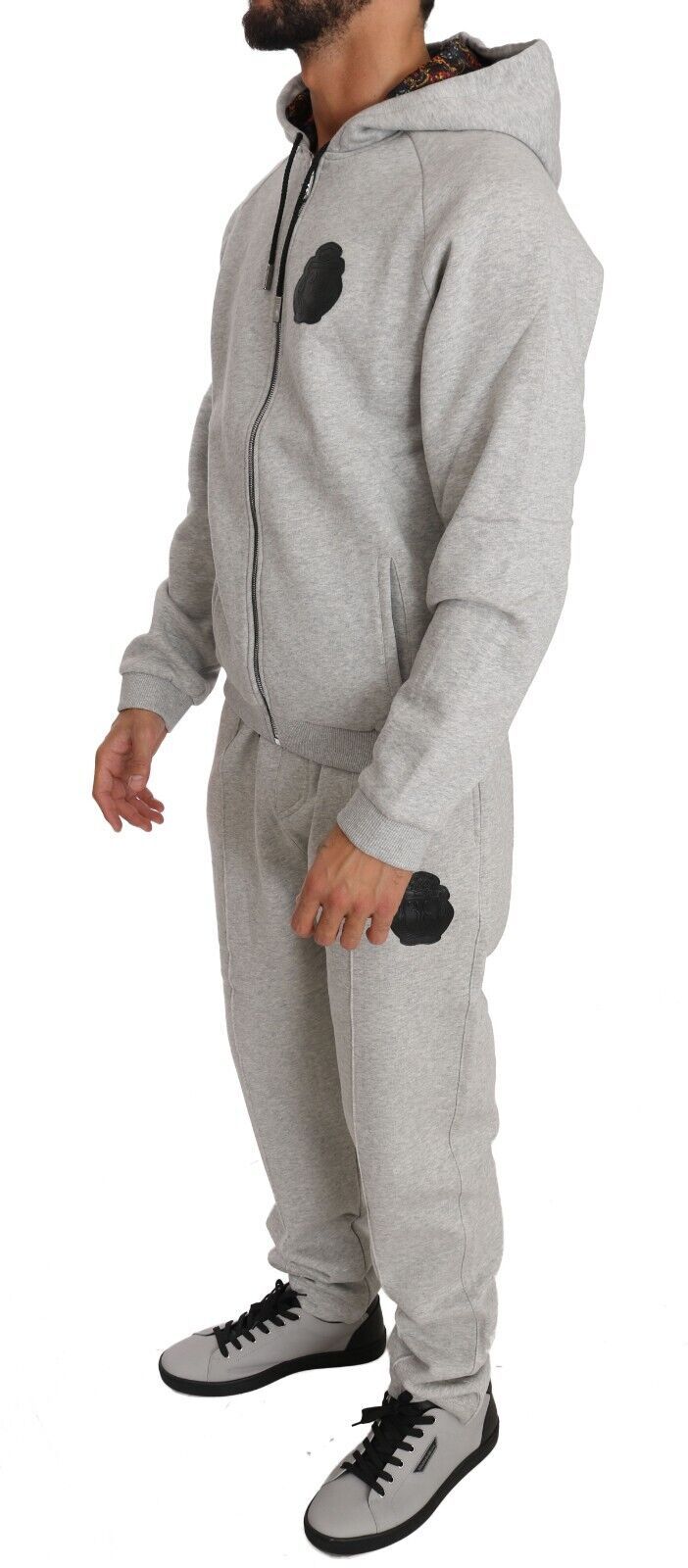 Billionaire Italian Couture Elegant Gray Italian Cotton Sweatsuit