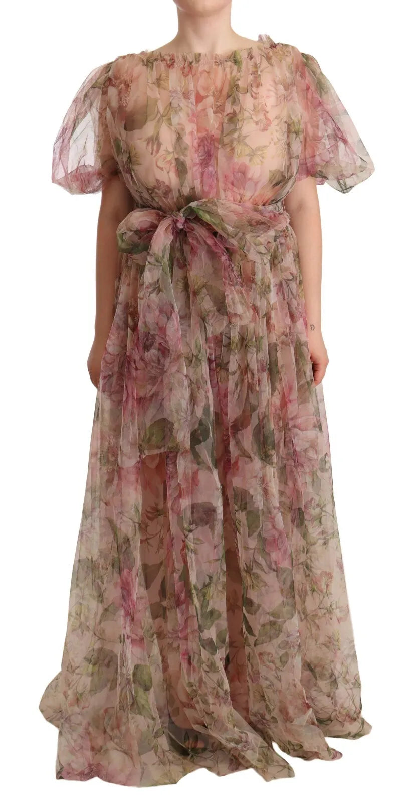 Dolce & Gabbana Multicolor Floral Print Long Maxi Gown Dress