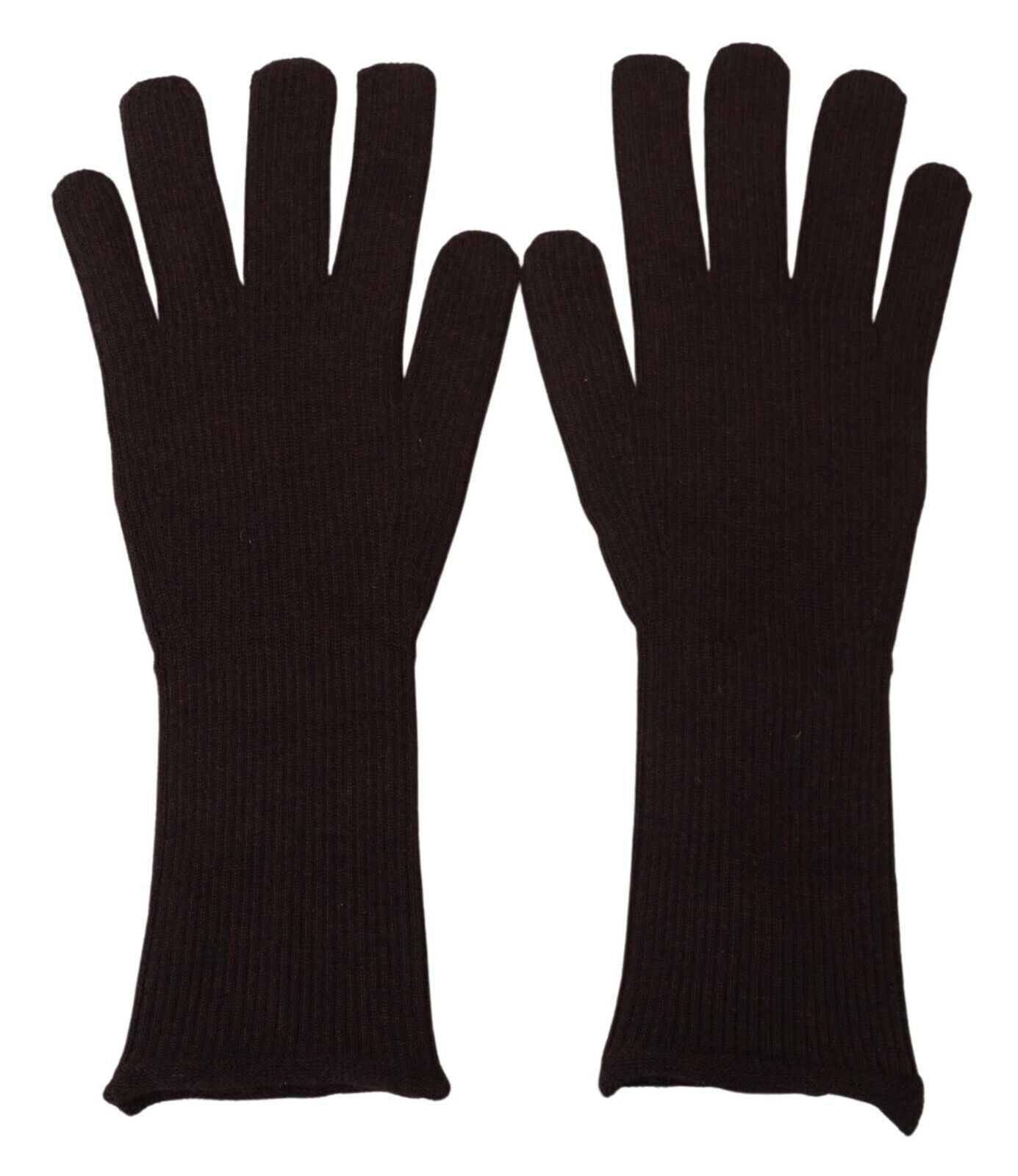 Dolce & Gabbana Elegant Silk Cashmere Brown Gloves