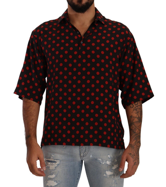 Dolce & Gabbana Elegant Silk Polka Dots Button-Down Shirt