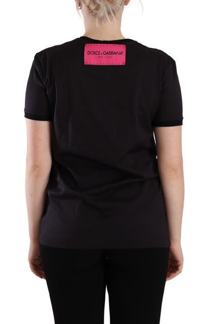 Dolce & Gabbana Chic Black Crew Neck Logo Tee