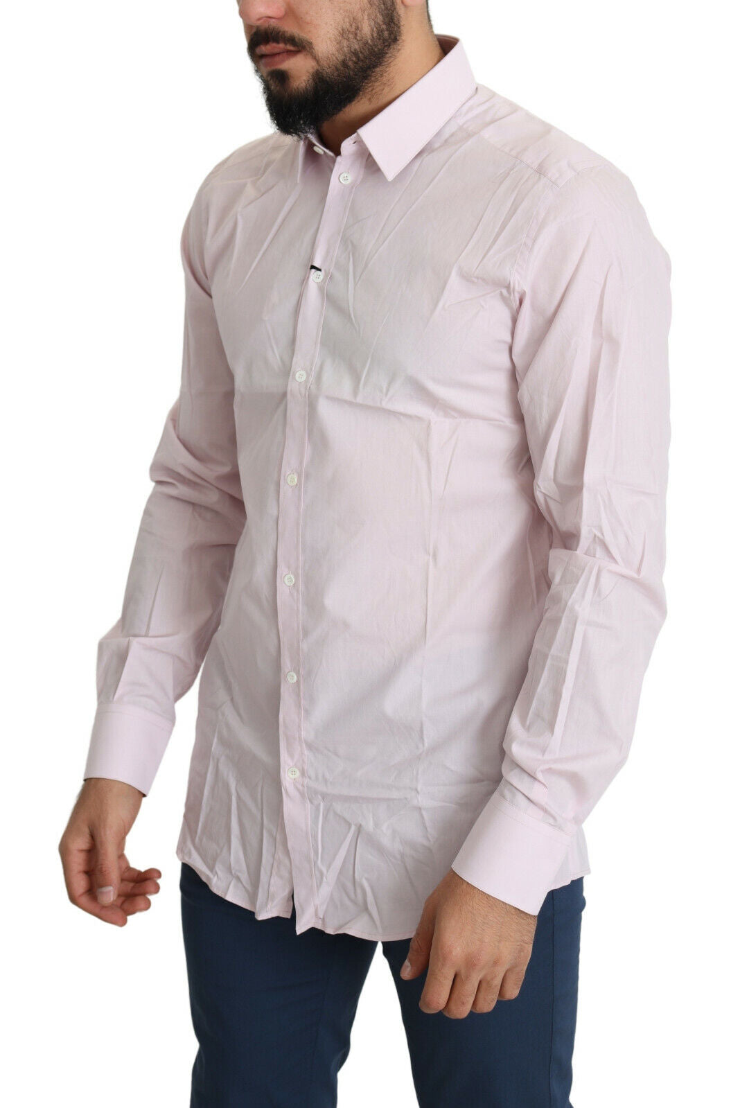 Dolce & Gabbana Elegant Slim Fit Pink Dress Shirt