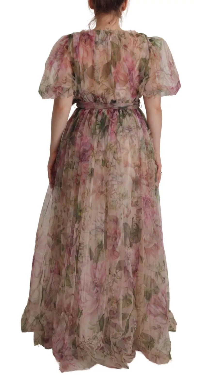 Dolce & Gabbana Multicolor Floral Print Long Maxi Gown Dress