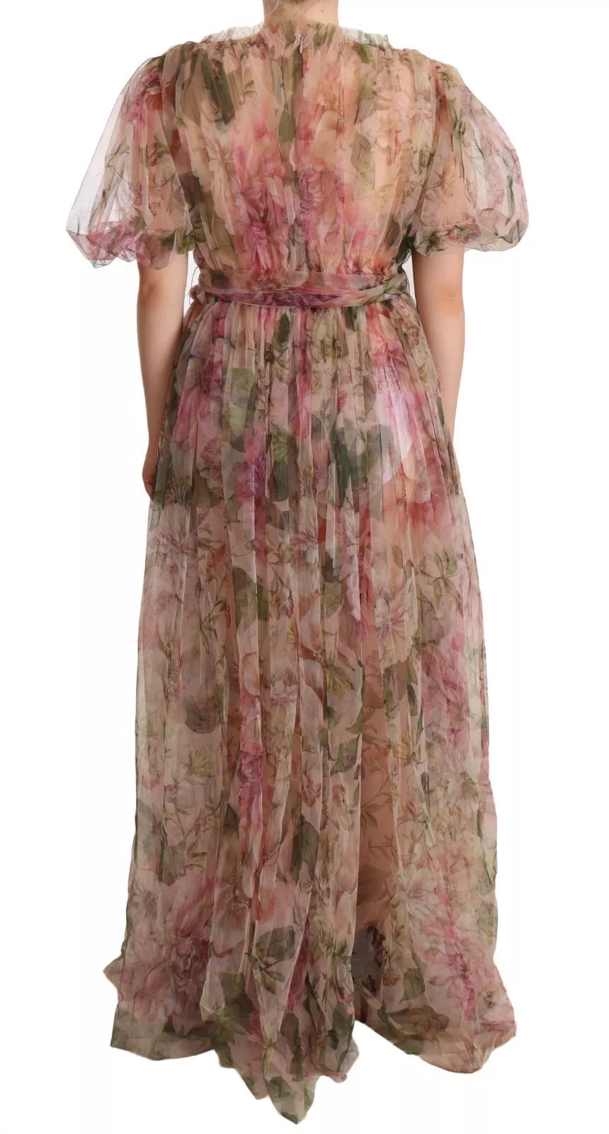 Dolce & Gabbana Multicolor Floral Print Long Maxi Gown Dress