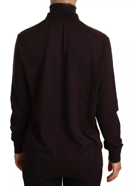 Dolce & Gabbana Brown Cashmere Turtle Neck Pullover Sweater