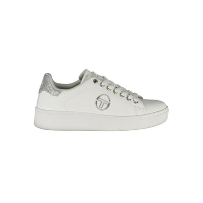 Sergio Tacchini Chic White Lace-up Sneakers with Contrast Details