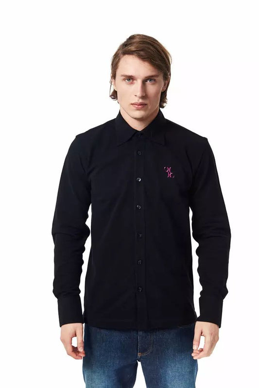 Billionaire Italian Couture Elegant Monogram Embroidered Cotton Shirt