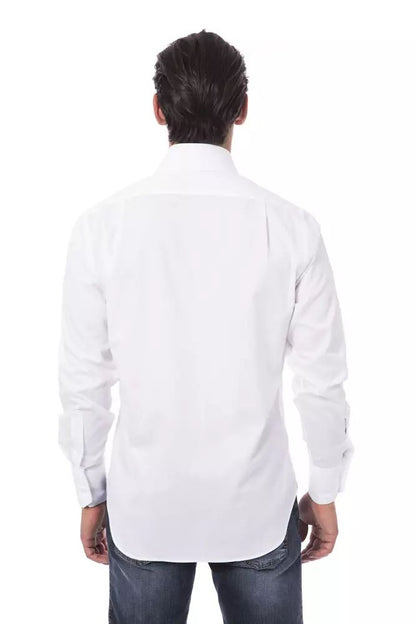 Billionaire Italian Couture Elegant Monogram Embroidered Cotton Shirt