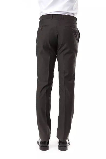 Uominitaliani Elegant Gray Woolen Suit Pants - Drop 7