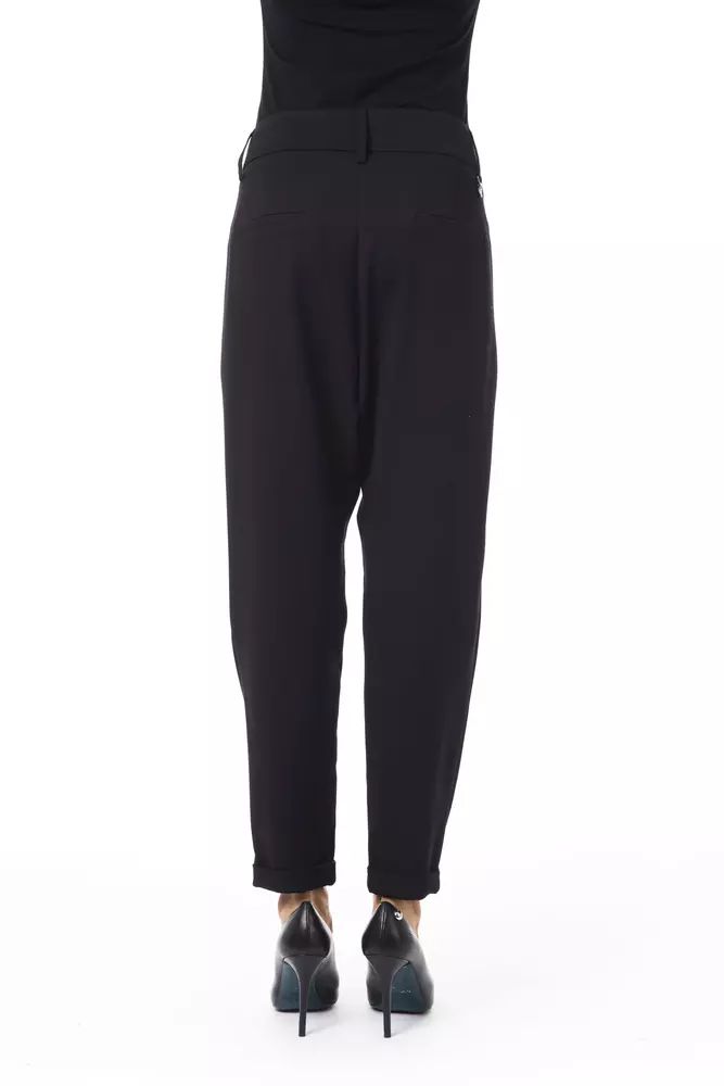 BYBLOS Elegant Oversized Black Trousers