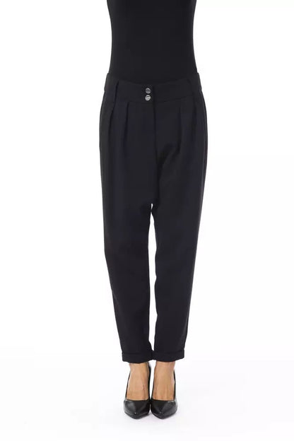 BYBLOS Elegant Oversized Black Trousers