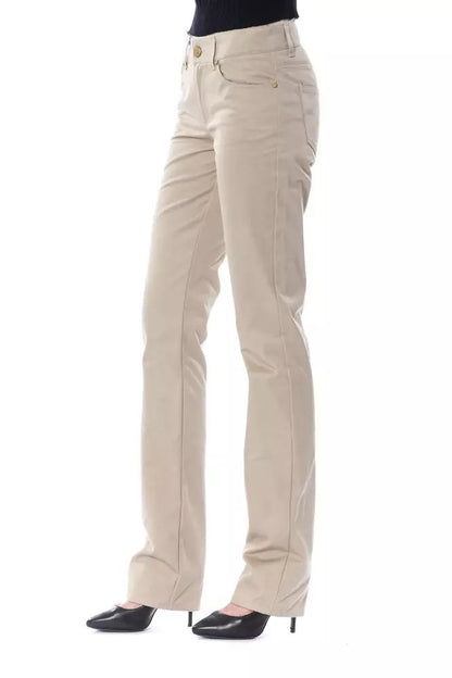 BYBLOS Elegant Beige Cotton Trousers