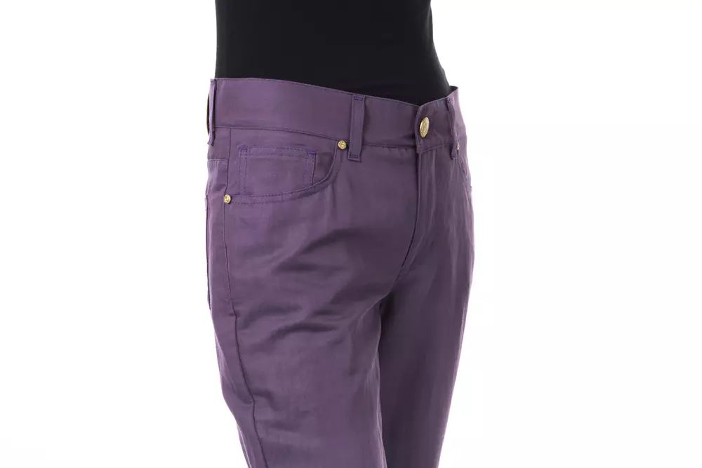 BYBLOS Chic Purple Cotton-Blend Trousers