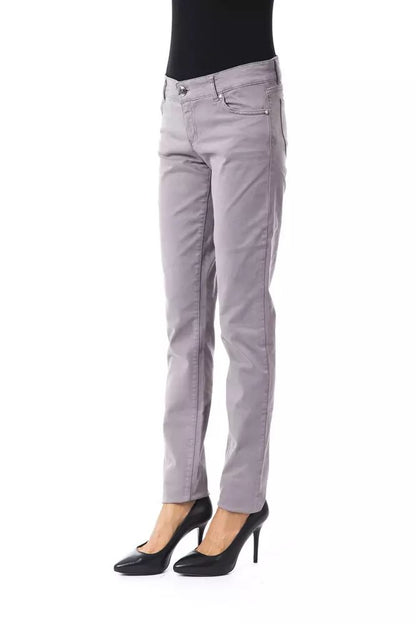 BYBLOS Chic Gray Cotton Blend Pants