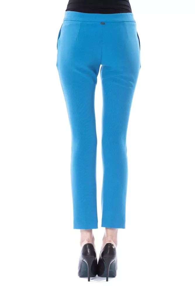 BYBLOS Chic Light Blue Skinny Pants with Zip Closure