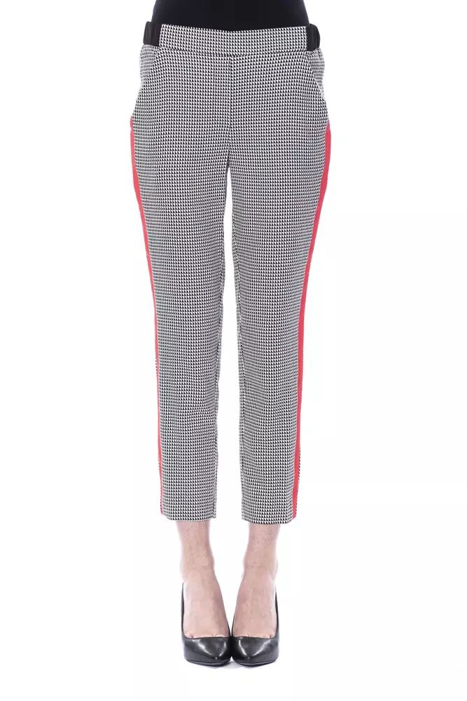 BYBLOS Chic Black and White Patterned Trousers