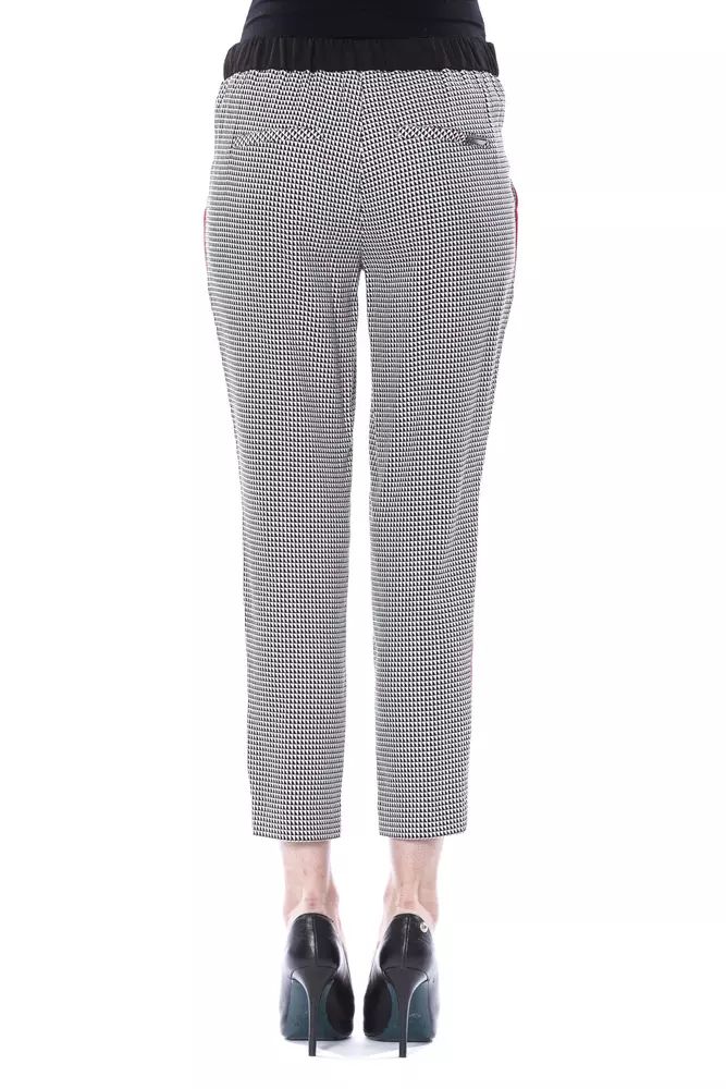 BYBLOS Chic Black and White Patterned Trousers