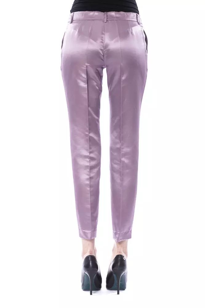 BYBLOS Elegant Purple Cotton-Silk Blend Pants