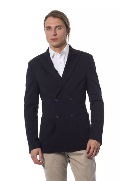 Verri Elegant Double Breasted Blazer in Blue