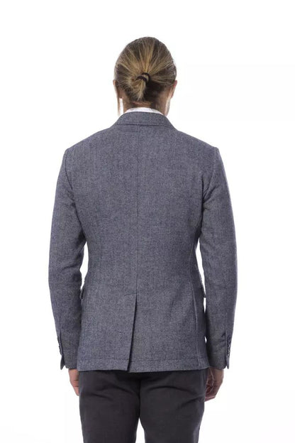 Verri Elegant Blue Single-Breasted Blazer