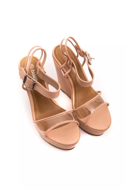 Péché Originel Elevated Beige Platform Sandals with Transparent Band