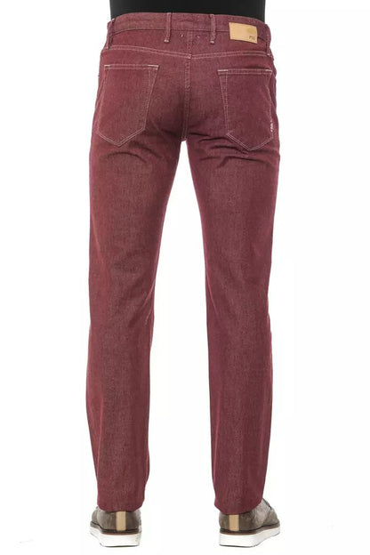 PT Torino Elegant Super Slim Burgundy Trousers