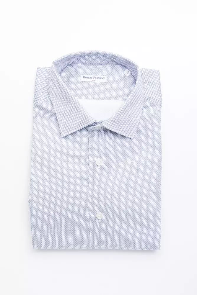 Robert Friedman Elegant Medium Slim Collar Cotton Shirt