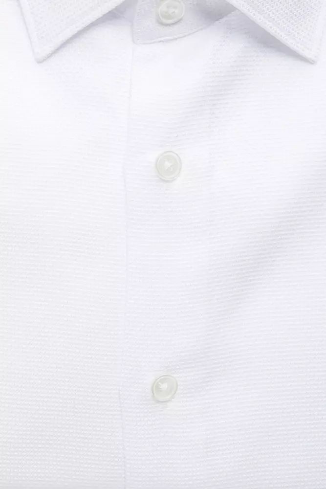 Robert Friedman Elegant White Slim-Fit Cotton Shirt