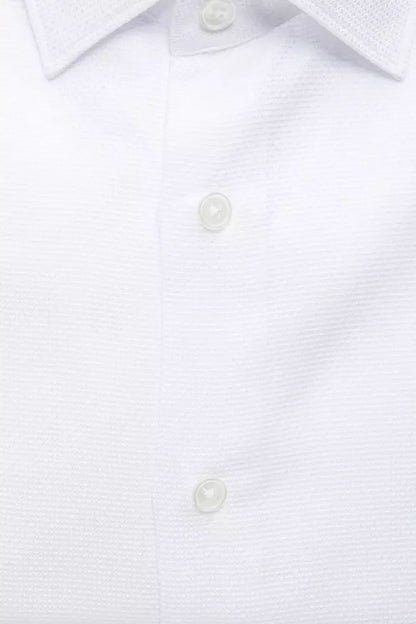 Robert Friedman Elegant White Slim-Fit Cotton Shirt