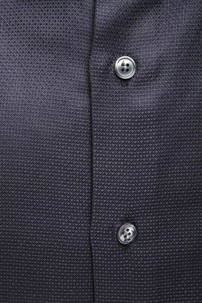 Robert Friedman Elegant Medium Slim Collar Men's Blue Shirt