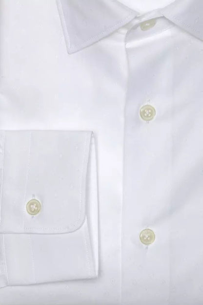 Robert Friedman Elegant White Cotton Slim Shirt for Men