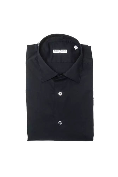 Robert Friedman Elegant Slim Black Collar Shirt