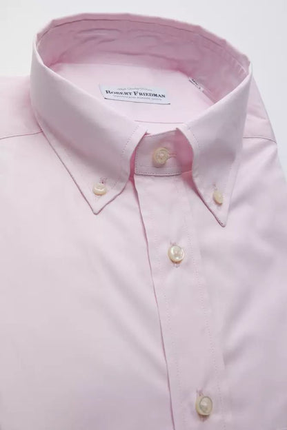 Robert Friedman Elegant Pink Cotton Button-Down Shirt