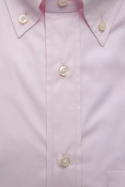 Robert Friedman Elegant Pink Cotton Button-Down Shirt