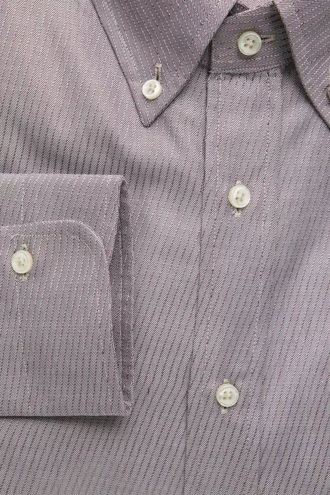 Robert Friedman Beige Cotton Button Down Men's Shirt