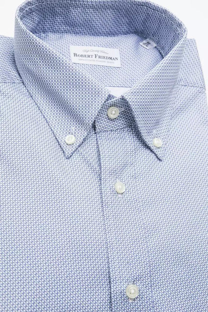 Robert Friedman Elegant Light Blue Cotton Shirt