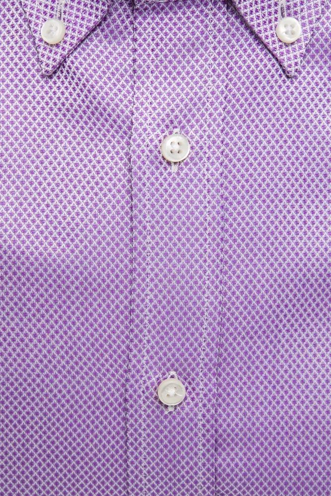 Robert Friedman Elegant Pink Cotton Button-Down Shirt