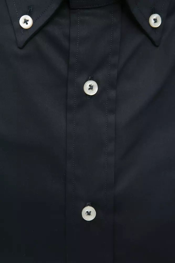 Robert Friedman Elegant Black Button Down Regular Shirt