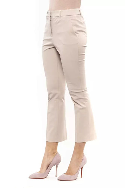 Peserico Elegant Beige Stretch Slim Trousers