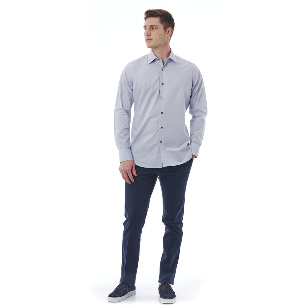 Bagutta Elegant Gray Italian Collar Shirt - Regular Fit