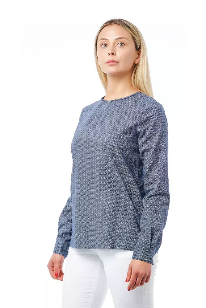 Bagutta Geometric Round Neck Cotton Blouse