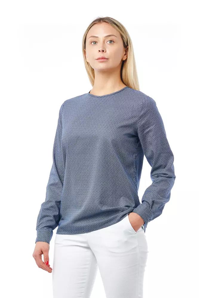 Bagutta Geometric Round Neck Cotton Blouse