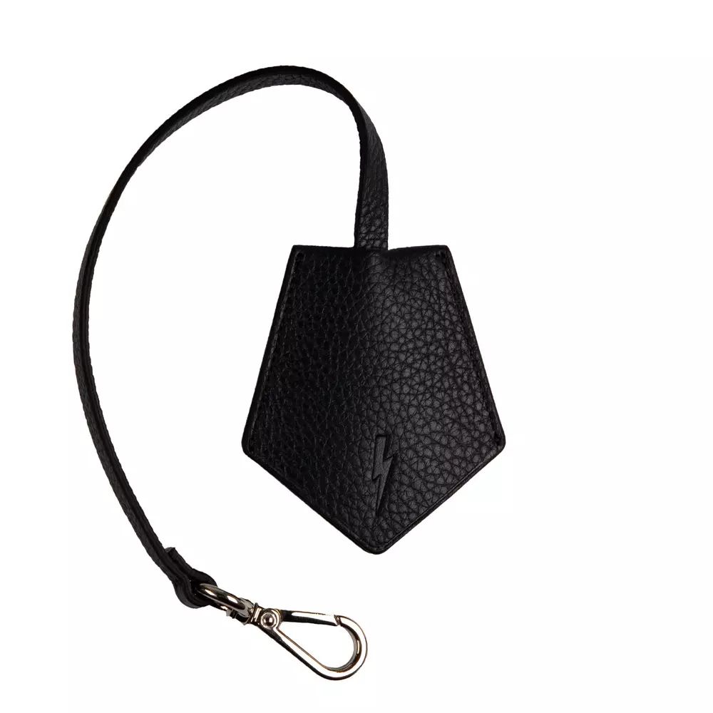 Neil Barrett Sleek Black Leather Keychain for Men