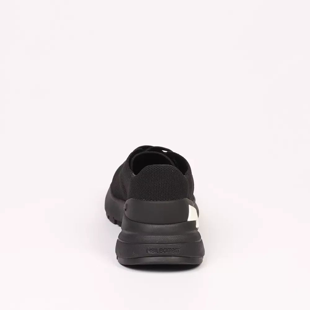 Neil Barrett Sleek Black Bolt Sneakers with Technical Fabric