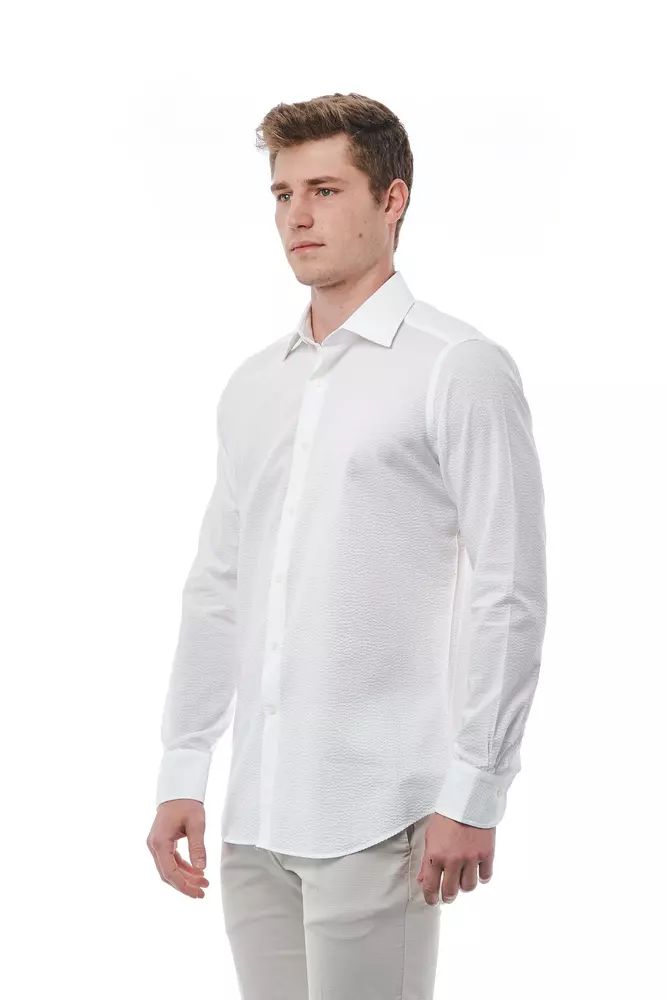 Bagutta Elegant White Italian Collar Cotton Shirt