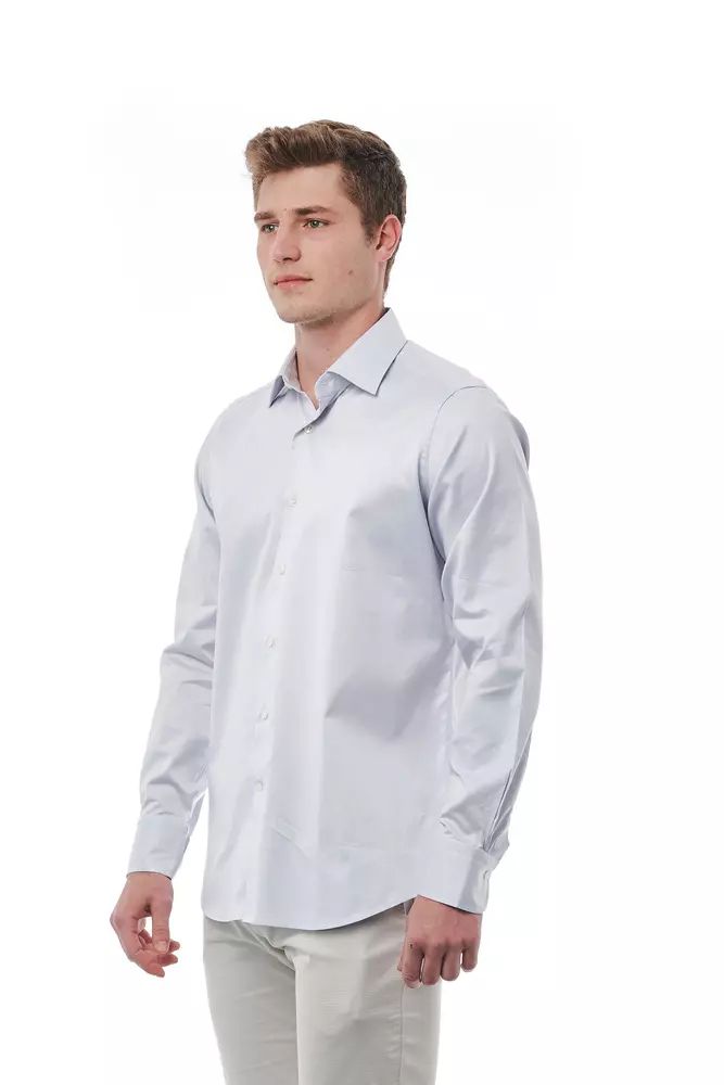 Bagutta Regular Fit Italian Collar Shirt in Gray