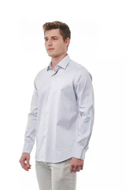 Bagutta Regular Fit Italian Collar Shirt in Gray